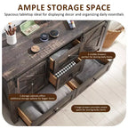 Commode de style maison de campagne 48 avec 4 tiroirs et 2 portes de grange, meuble à tiroirs et meuble TV rustique avec étagère réglable pour le salon