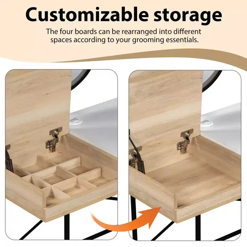 Étagère de toilette murale avec tiroir, bureau flottant de maquillage peu encombrant pour salle de bains/chambre, installation facile avec supports dissimulés