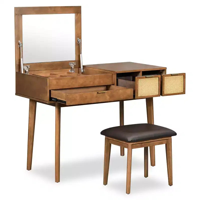 Étagère de toilette murale avec tiroir, bureau flottant de maquillage peu encombrant pour salle de bains/chambre, installation facile avec supports dissimulés