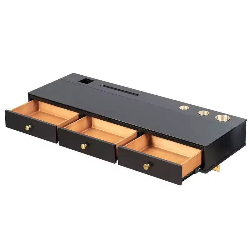 Étagère de toilette murale avec tiroir, bureau flottant de maquillage peu encombrant pour salle de bains/chambre, installation facile avec supports dissimulés