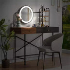 Étagère de toilette murale avec tiroir, bureau flottant de maquillage peu encombrant pour salle de bains/chambre, installation facile avec supports dissimulés