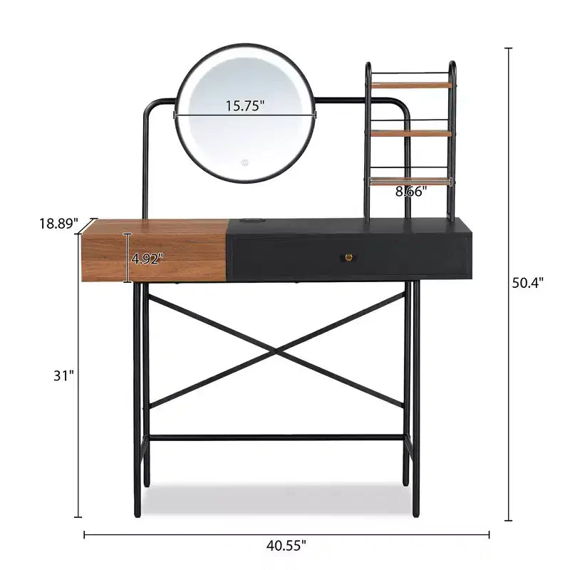 Étagère de toilette murale avec tiroir, bureau flottant de maquillage peu encombrant pour salle de bains/chambre, installation facile avec supports dissimulés