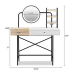 Étagère de toilette murale avec tiroir, bureau flottant de maquillage peu encombrant pour salle de bains/chambre, installation facile avec supports dissimulés
