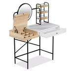 Étagère de toilette murale avec tiroir, bureau flottant de maquillage peu encombrant pour salle de bains/chambre, installation facile avec supports dissimulés