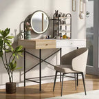 Étagère de toilette murale avec tiroir, bureau flottant de maquillage peu encombrant pour salle de bains/chambre, installation facile avec supports dissimulés