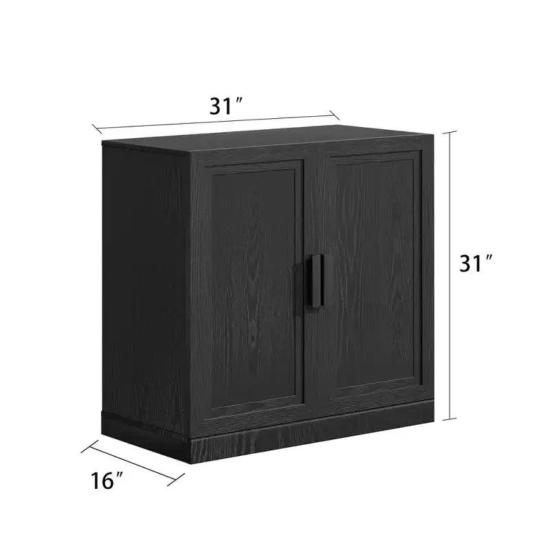 Mobile contenitore in legno 62x62x16 nero, organizer con ripiani regolabili per cucina, camera da letto, ingresso, soggiorno e sala da pranzo