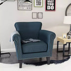 Brice Contemporary Fabric Club Chair with Nailhead Trim
