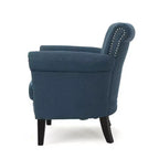 Brice Contemporary Fabric Club Chair with Nailhead Trim