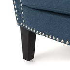 Brice Contemporary Fabric Club Chair with Nailhead Trim