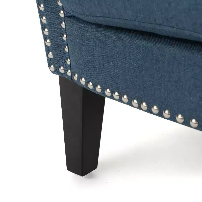 Brice Contemporary Fabric Club Chair with Nailhead Trim