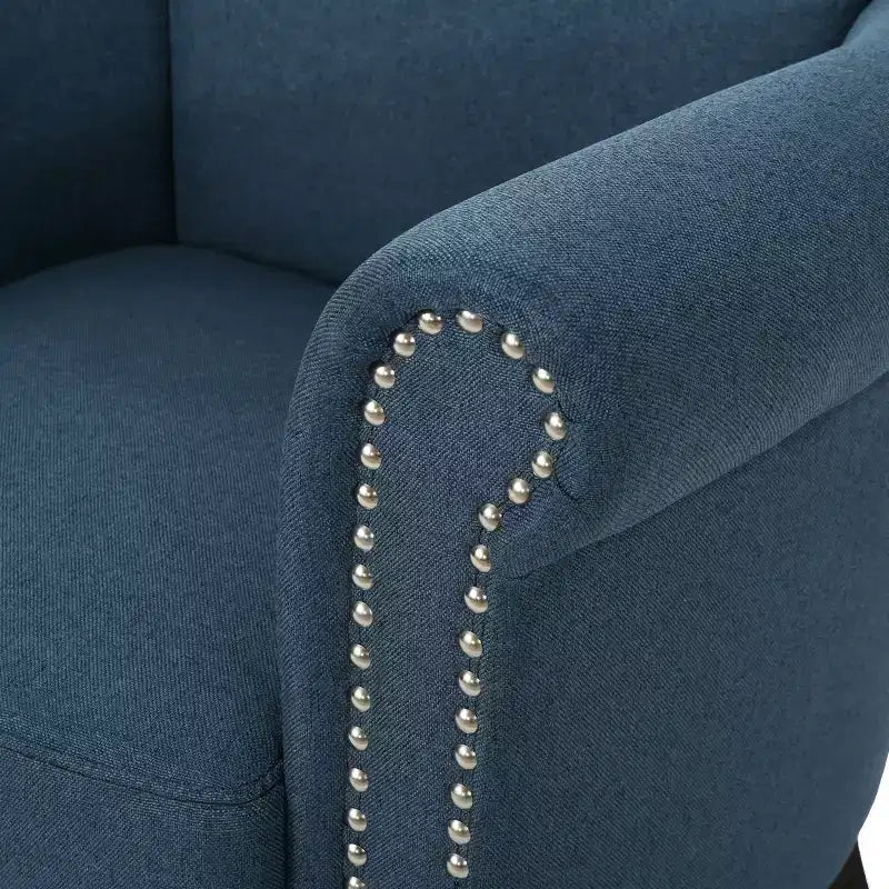 Brice Contemporary Fabric Club Chair with Nailhead Trim
