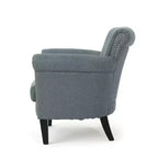 Brice Contemporary Fabric Club Chair with Nailhead Trim