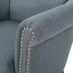 Brice Contemporary Fabric Club Chair with Nailhead Trim