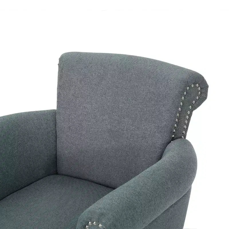 Brice Contemporary Fabric Club Chair with Nailhead Trim