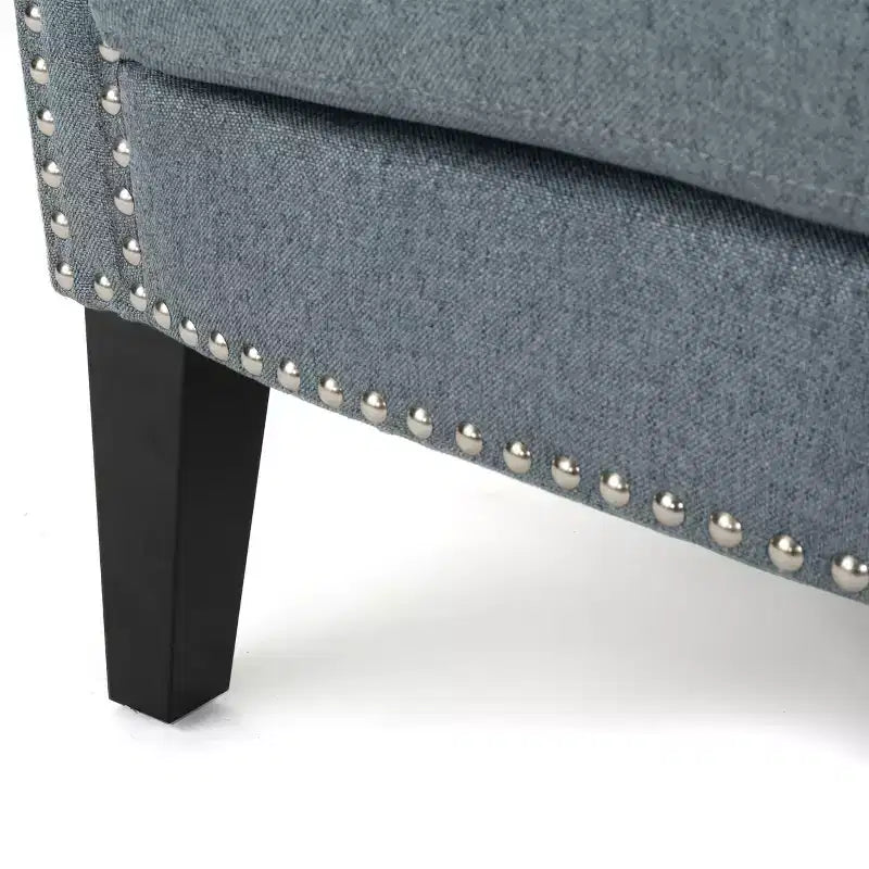 Brice Contemporary Fabric Club Chair with Nailhead Trim
