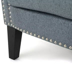 Brice Contemporary Fabric Club Chair with Nailhead Trim