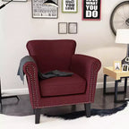 Brice Contemporary Fabric Club Chair with Nailhead Trim