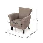 Brice Contemporary Fabric Club Chair with Nailhead Trim