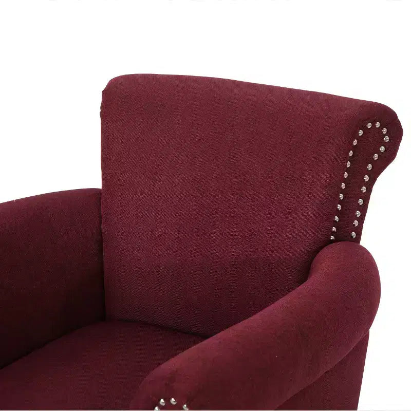 Brice Contemporary Fabric Club Chair with Nailhead Trim