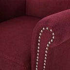 Brice Contemporary Fabric Club Chair with Nailhead Trim