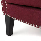 Brice Contemporary Fabric Club Chair with Nailhead Trim