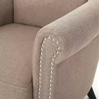 Brice Contemporary Fabric Club Chair with Nailhead Trim
