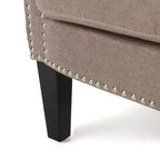 Brice Contemporary Fabric Club Chair with Nailhead Trim