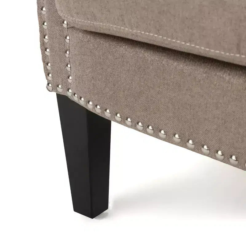 Brice Contemporary Fabric Club Chair with Nailhead Trim