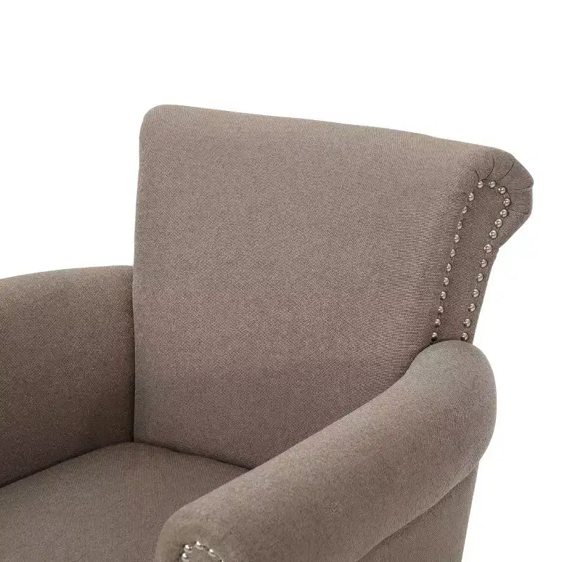 Brice Contemporary Fabric Club Chair with Nailhead Trim