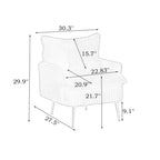 Moderne accentstoel, enkele stoel van 30.31 inch, grove ribfluwelen stof, geschikt voor appartement, kantoor en woonkamer