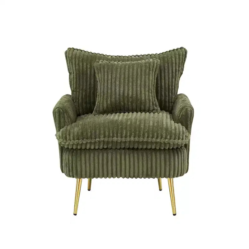 Moderne accentstoel, enkele stoel van 30.31 inch, grove ribfluwelen stof, geschikt voor appartement, kantoor en woonkamer