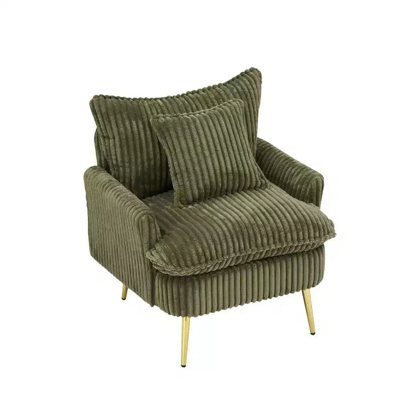 Moderne accentstoel, enkele stoel van 30.31 inch, grove ribfluwelen stof, geschikt voor appartement, kantoor en woonkamer