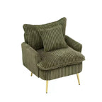 Moderne accentstoel, enkele stoel van 30.31 inch, grove ribfluwelen stof, geschikt voor appartement, kantoor en woonkamer