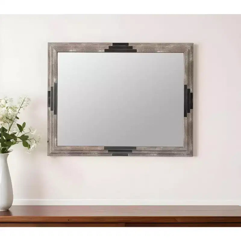 Specchio decorativo con cornice grigia da 28