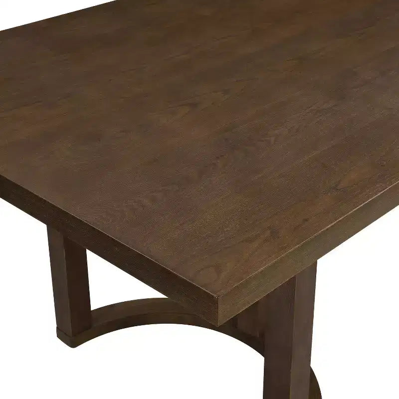 Moderne 7-delige eetkamerset van rubberhout met bekleding