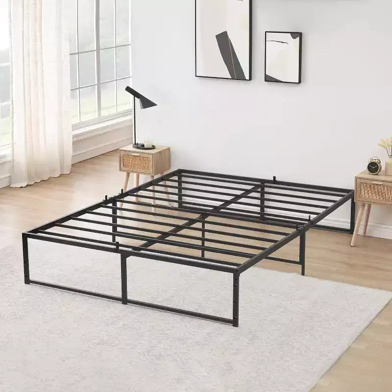 Struttura del letto a piattaforma in acciaio 3-in-1  Twin/Full/Queen, robusta struttura metallica da 14 (non richiede rete a molle), montaggio silenzioso e senza attrezzi per appartamenti
