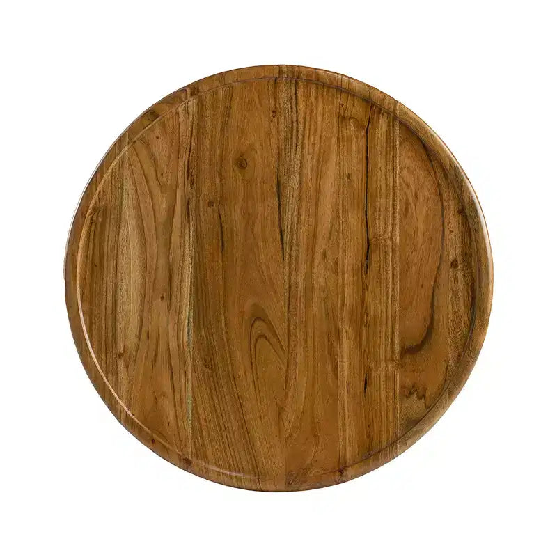 Tavolino laterale Drum con piano stile vassoio 22x22x25