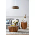 Tavolino laterale Drum con piano stile vassoio 22x22x25