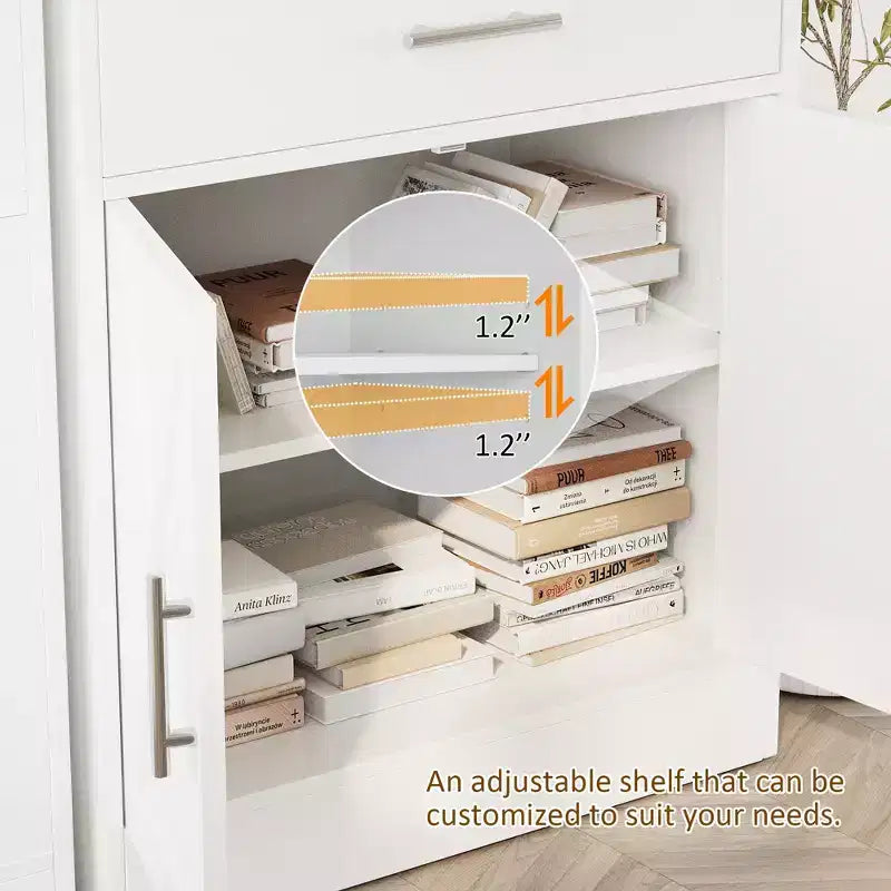 Кухненски шкаф за съхранение с врати, рафтове и чекмеджета, шкаф-бар за кафе, бюфет и скрин за трапезария или дневна