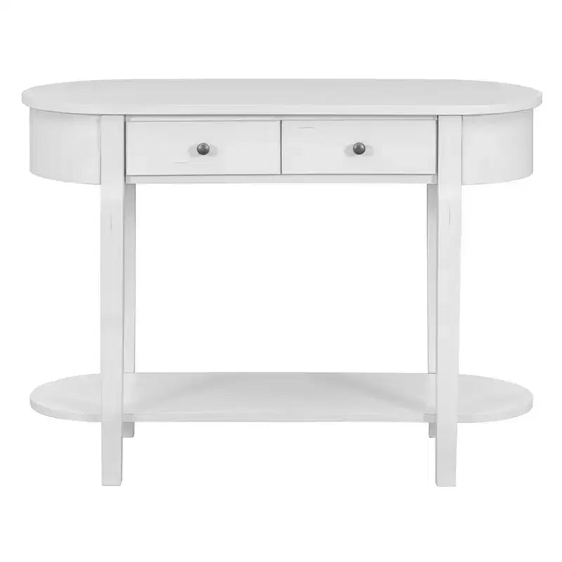 Elegante retroconsoletafel met gebogen ontwerp en gladde afwerking voor entrees, woonkamers en gangen