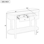 Elegante retroconsoletafel met gebogen ontwerp en gladde afwerking voor entrees, woonkamers en gangen