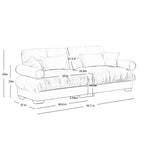 Modern Two Seater Sofa with Bolsteredd Armrests Waist Pillows Throw Pillows for Living Room Hallway Bedroom Olive Green