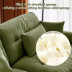 Modern Two Seater Sofa with Bolsteredd Armrests Waist Pillows Throw Pillows for Living Room Hallway Bedroom Olive Green