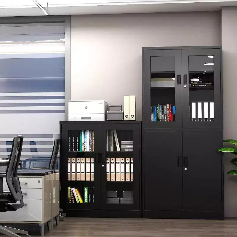 BALHAM TRADE-36Large filing cabinet Lockable Glass Door 2 Adjustable Shelves Organizer for Office Home