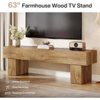 63-Zoll-TV-Schrank, Entertainment-Center und niedriger Konsolentisch im Landhausstil für 55/60/65-Zoll-Fernseher, Wohnzimmer