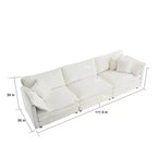 Canapé moderne du milieu du siècle à 3 places avec 2 coussins d’accoudoir et 3 coussins décoratifs pour le salon, blanc