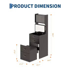 3-in-1-Schminktisch mit 3-farbiger Beleuchtung, kompaktes Schminktisch-Set mit 2 Steckdosen und USB, Frisiertisch mit Schubladen