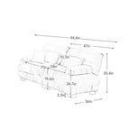 Cloud-2-Sitzer-Sofa mit 2 Sitzkissen, 2 Lendenkissen und 2 Zierkissen für das Wohnzimmer, Grau