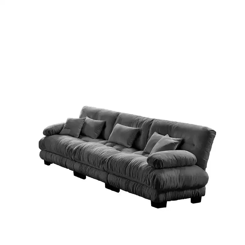 Cloud-2-Sitzer-Sofa mit 2 Sitzkissen, 2 Lendenkissen und 2 Zierkissen für das Wohnzimmer, Grau