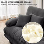 Cloud-2-Sitzer-Sofa mit 2 Sitzkissen, 2 Lendenkissen und 2 Zierkissen für das Wohnzimmer, Grau